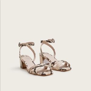 Mango snakeskin heeled sandals Size 7 1/2